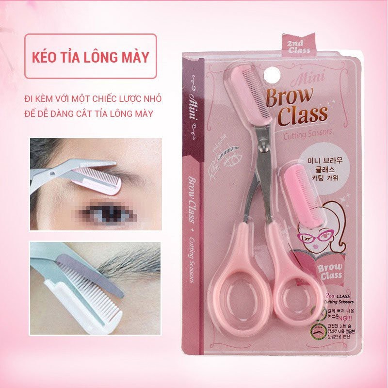 [HÀNG CÓ SẴN] Kéo cắt tỉa lông mày mini Model Brow class lược kéo cắt tỉa lông mày lông mi cao cấp