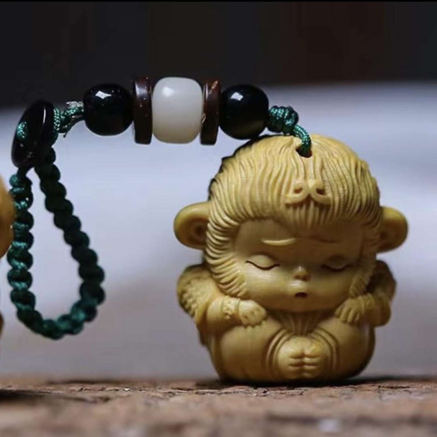 Móc khóa gỗ điêu khắc Ngộ Không dễ thương