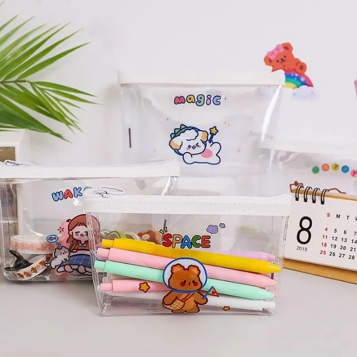 Hộp bút Túi Đựng Bút trong suốt Cute dễ thương Cho Bạn Gái Học Sinh Sinh Viên