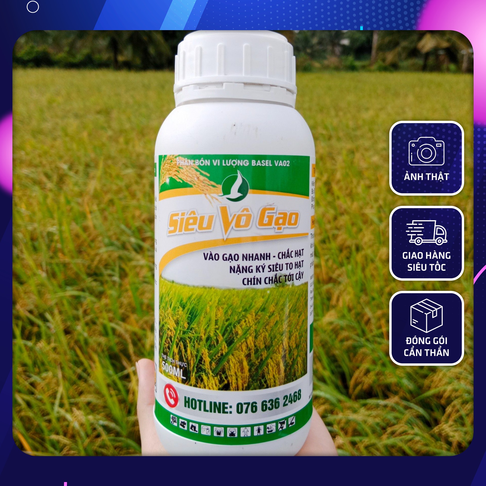 VÔ GẠO NHANH - PHÂN BÓN CHUYÊN LÚA (CHAI 500ML)