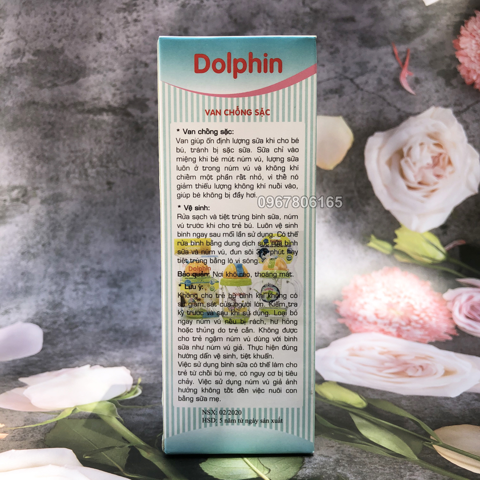 Bình Sữa Cổ Rộng PC DOLPHIN 120ml Có Van Chống Sặc – DP-018