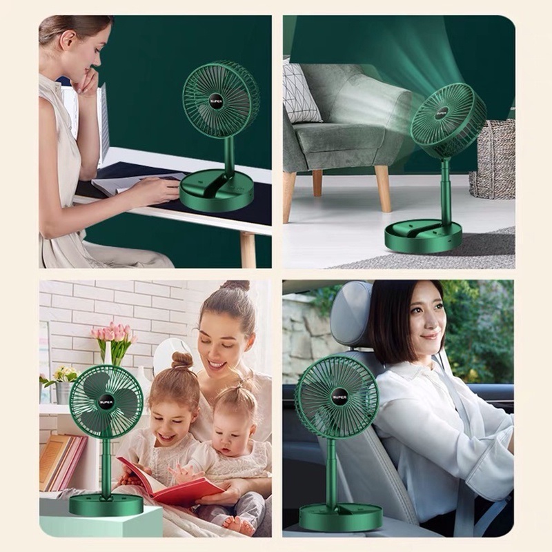 Quạt tích điện để bàn gấp gọn 3 cấp độ gió, Quạt mini sạc điện, quạt mini để bàn