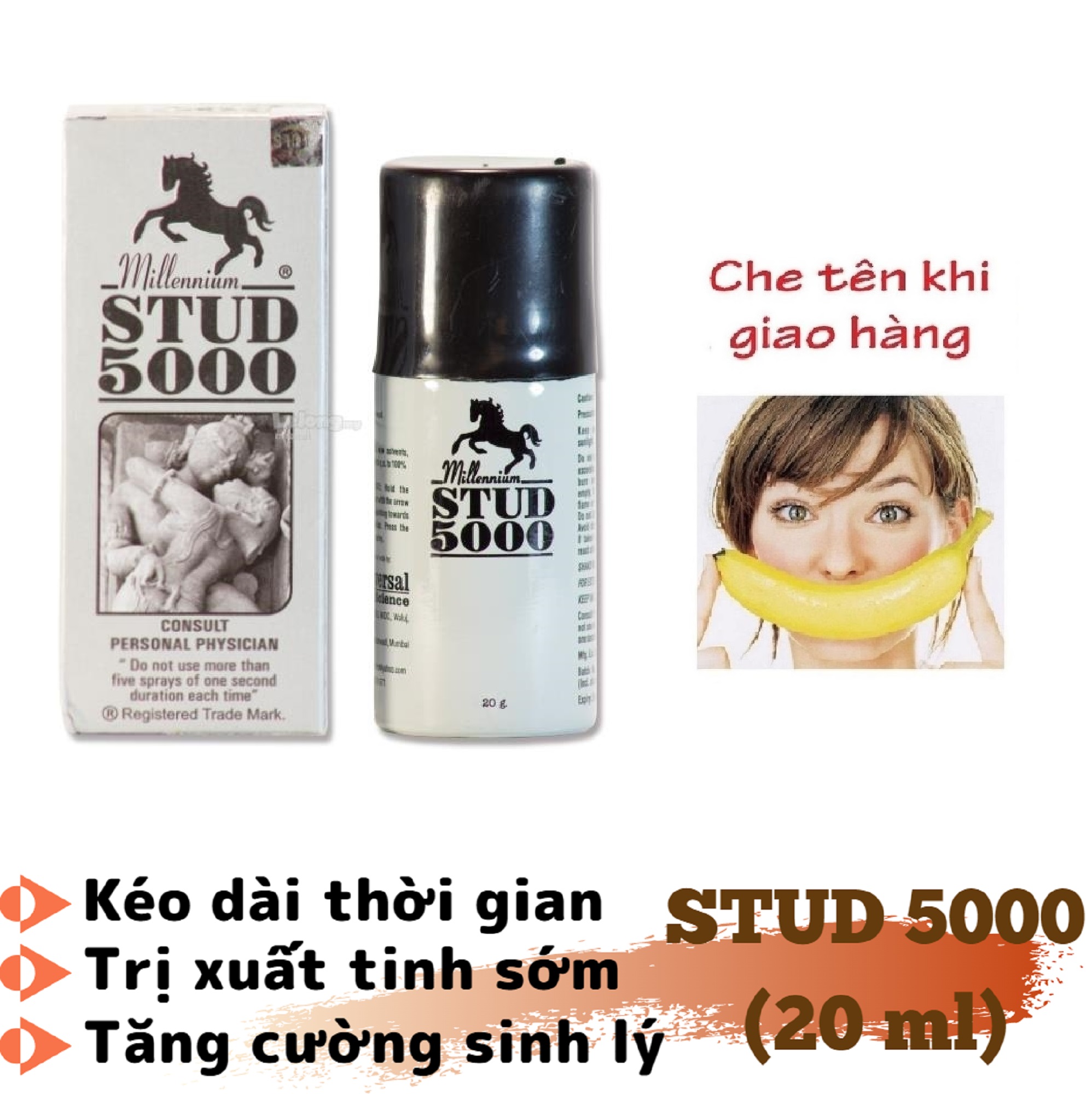 Chai xịt STUD 5000 Ấn Độ cao cấp (chai 20 ml) nam - hàng chính hãng