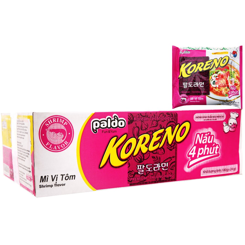BÁO GIÁ LỐC 4 1 MÌ XÀO CAY RABOKKI KORENO 102G | Shopee Lazada Sendo Tiki mới nhất 54 Mì Gói Koreno Paldo Nấu 4 Phút Vị Bò Cay, Gà Hầm, Hải Sản Cay, Vị Kim Chi Thùng 24 Gói 100G