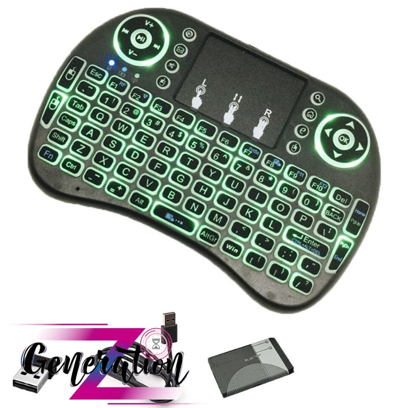 Bàn phím mini không dây i8 có LED cho android box, laptop - KEYBOARD MOUSE TOUCHPAD MINI LED (I8)