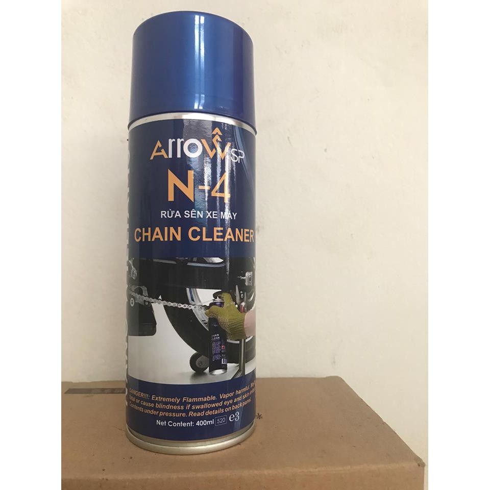 [HCM]Chai rửa sên xe máy Arrow N-4 Chain Cleaner 400ml