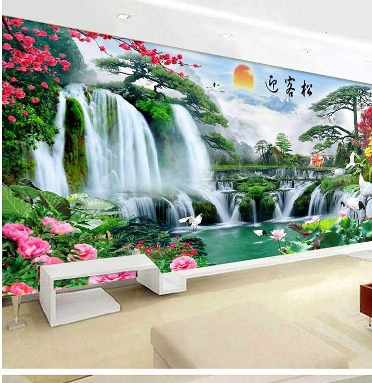 Tranh thêu chữ thập phong cảnh thiên nhiên 197x84cm