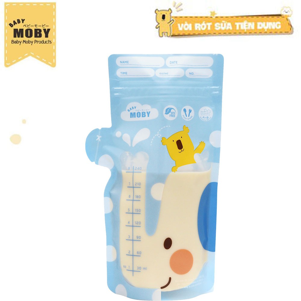 Túi trữ sữa Moby Baby Thái Lan 240ml (1 hộp/24 túi)