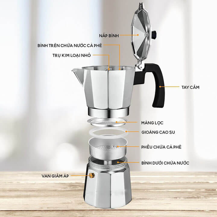 Ấm pha CAFE siêu tốc MOKA POT 300ml