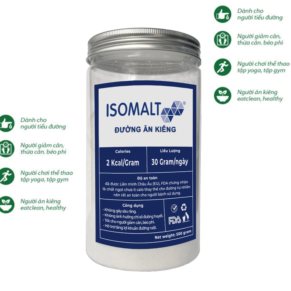 Đường CHO NGƯỜI tiểu đường, giảm cân Isomalt nhập khẩu Đức - Hủ