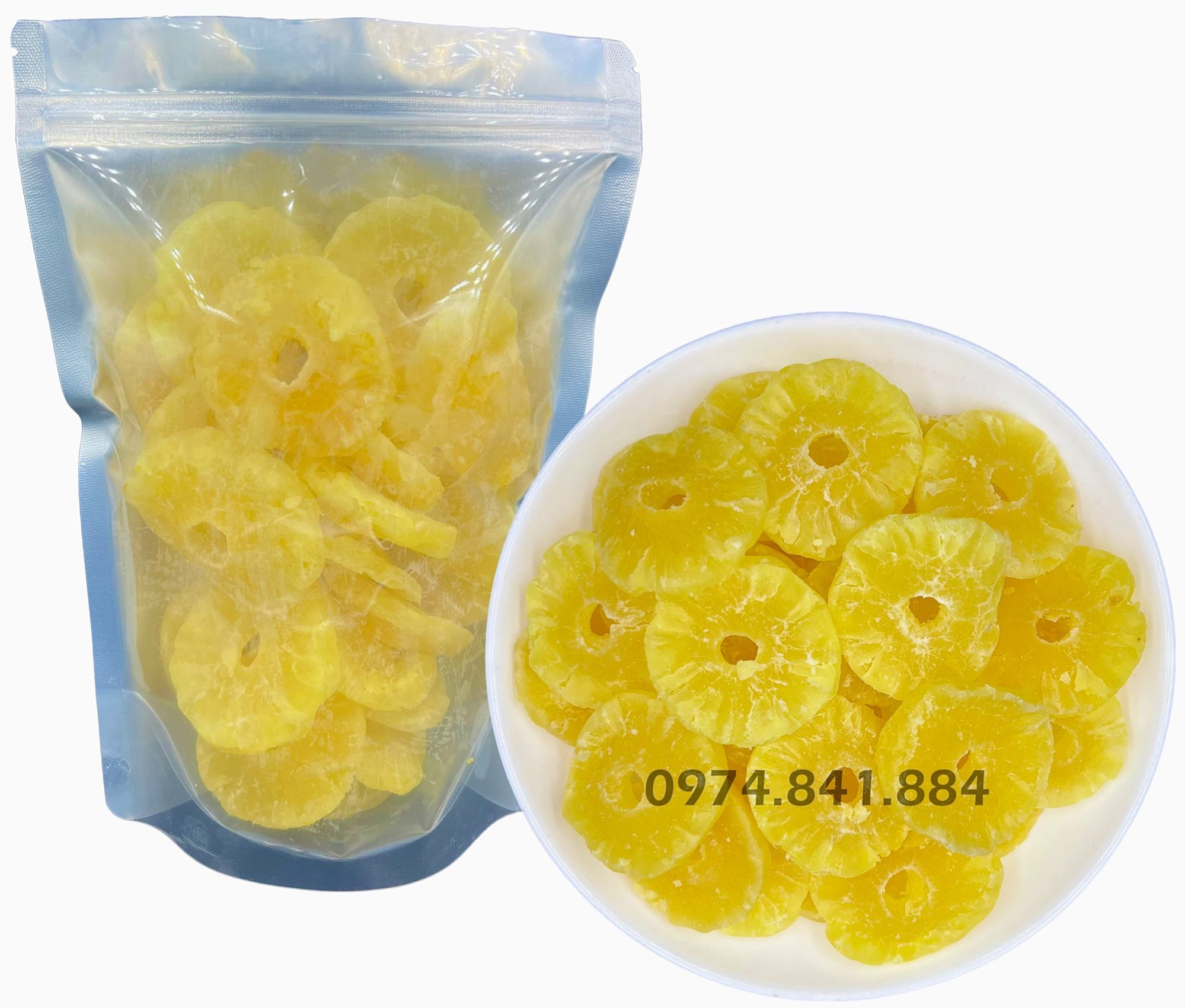 Thơm khoanh Thái Lan sấy dẻo 250g/ 500g/ 1kg - bánh kẹo đồ ăn vặt- mứt dứa sấy dẻo -Mứt tết