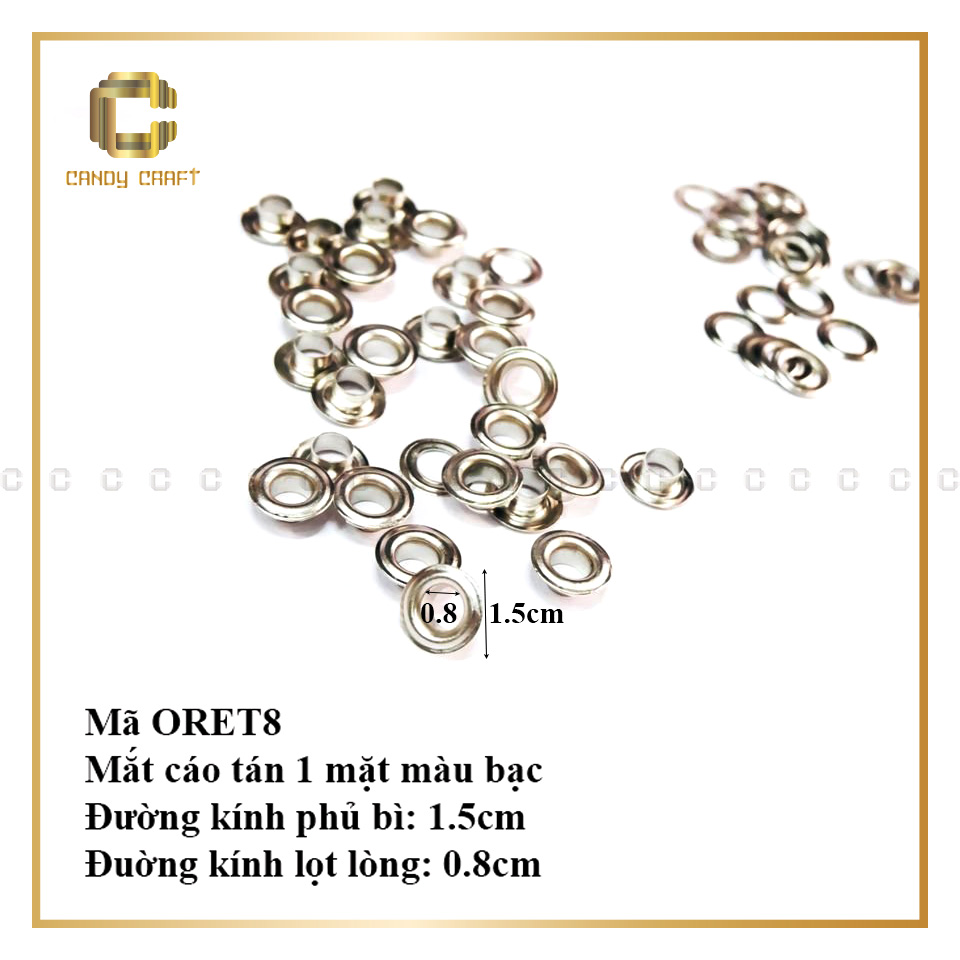 Mắt cáo 1 mặt tán (dùng cối đóng 1 bịch 10 bộ) - phụ kiện làm túi xách