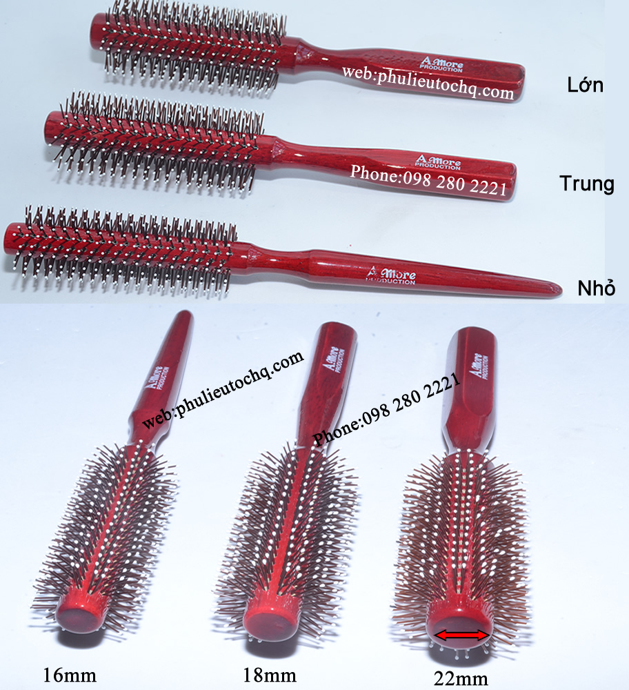 Lược Tròn Cán Gỗ Để Sấy Cúp Tóc