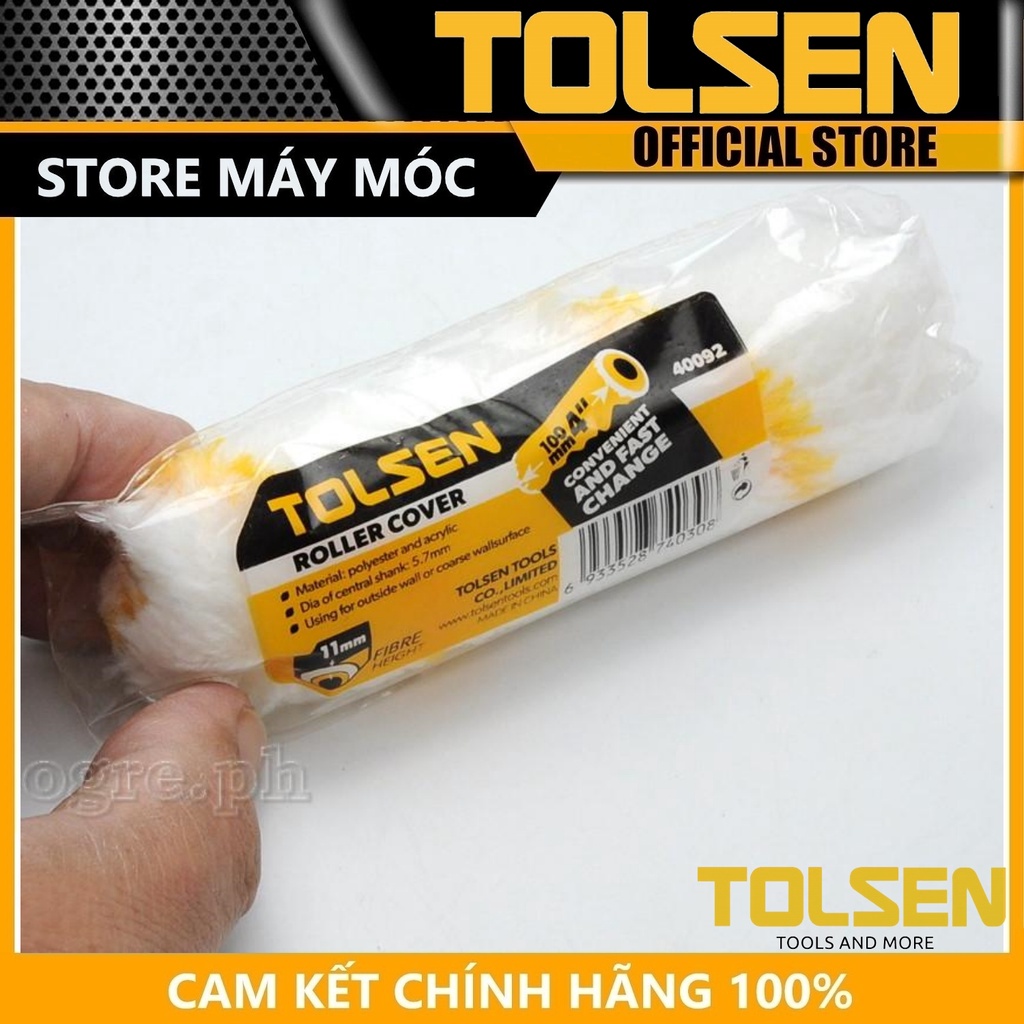 Ống lăn sơn sọc nhỏ 100mm tolsen 40092 - hàng chính hãng