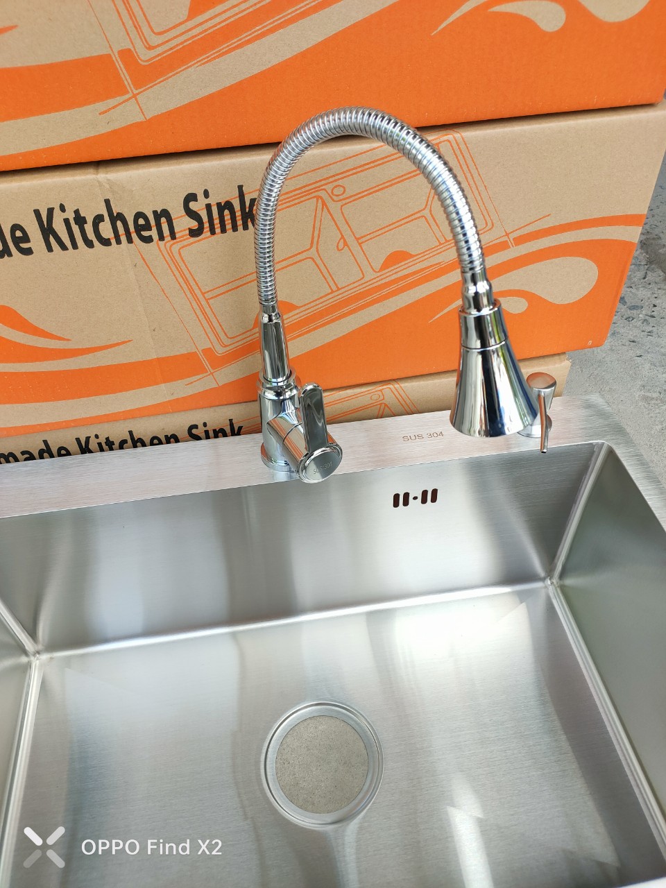 [Chậu Đúc 1 Hộc] Chậu rửa chén bát inox 304 chậu đúc KT 6845