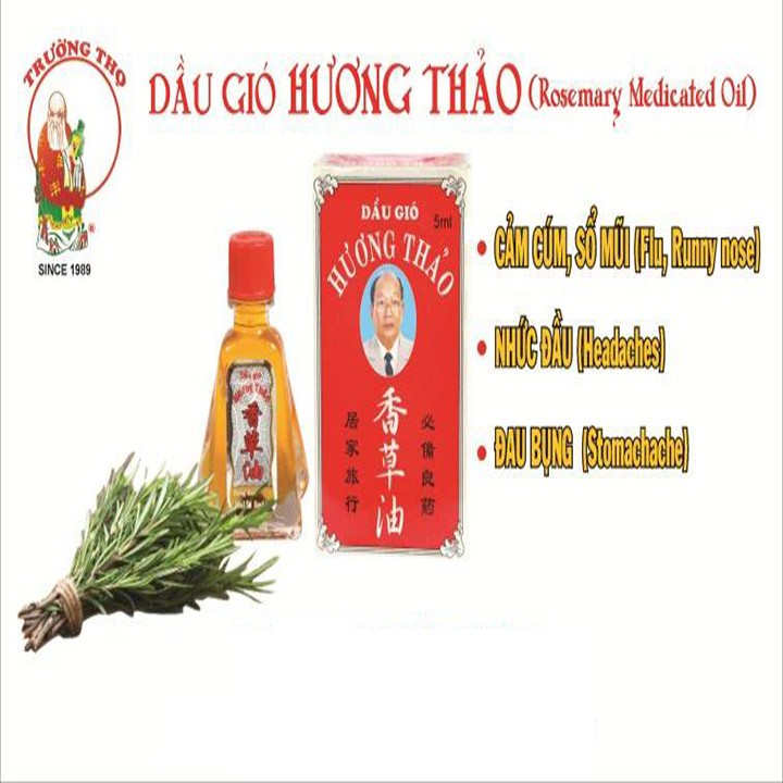 HCMLố 12 Chai Dầu gió Hương Thảo 5ml Thông mũi giảm đau đầu giảm đau bụng