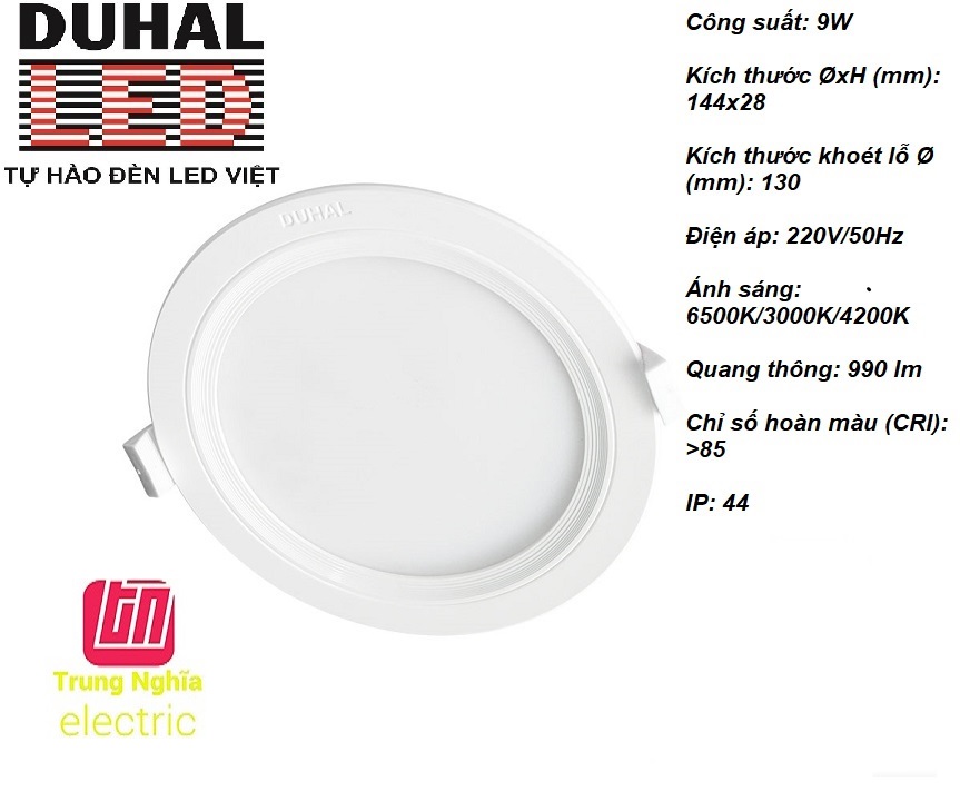 [3 MÀU] Đèn LED DUHAL Panel TRÒN 9W - KDMT0091