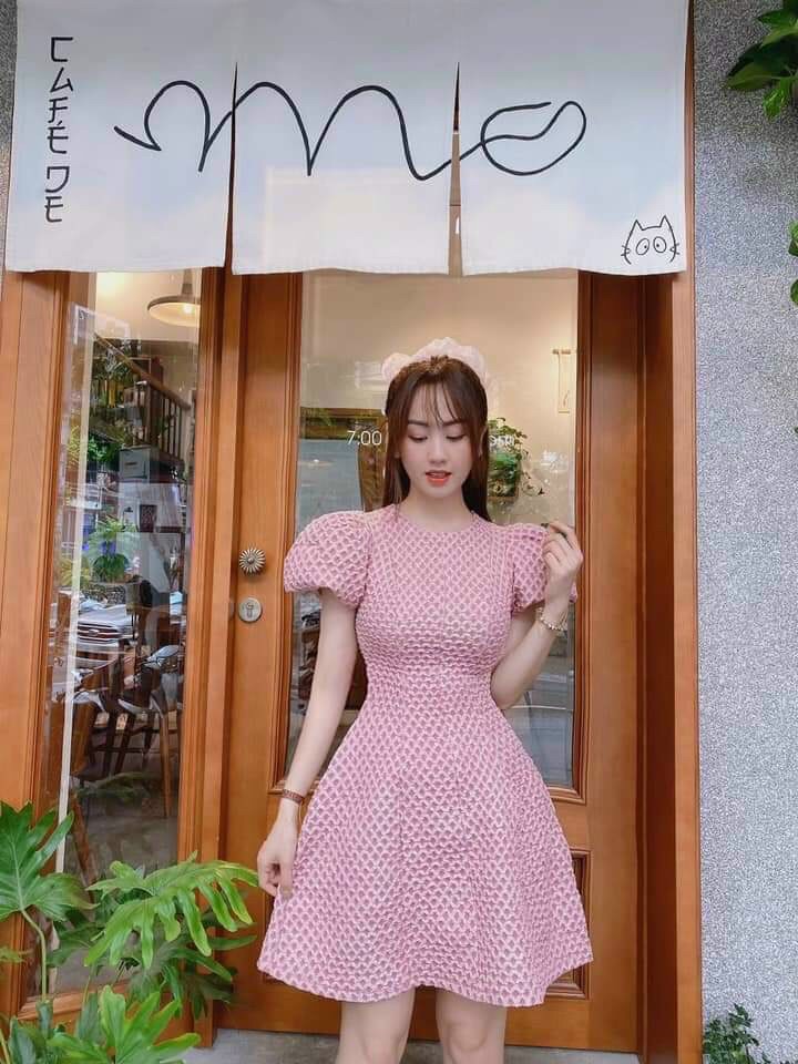 [HCM]Đầm xòe tay phồng siêu xinh