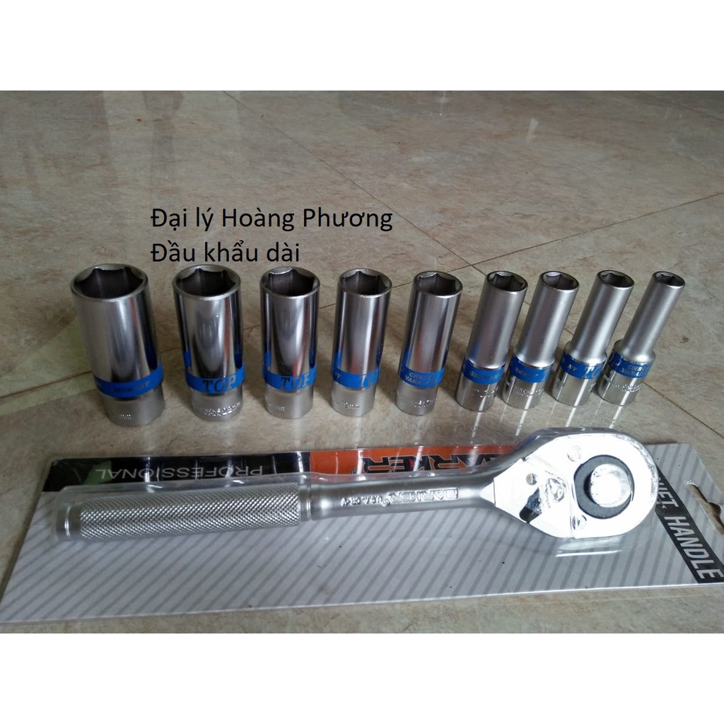Đầu Khẩu Dài (Tuýp) Lục Giác Dùng Tay Khẩu 1-2 Top Sịn ( giá 1 chiếc đàu khẩu)