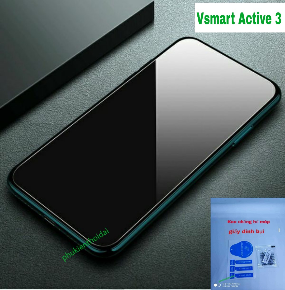 Cường lực Vsmart Active 3 trong suốt Full màn chất đẹp 9H / 2.5D ( tặng keo chống hở mép )