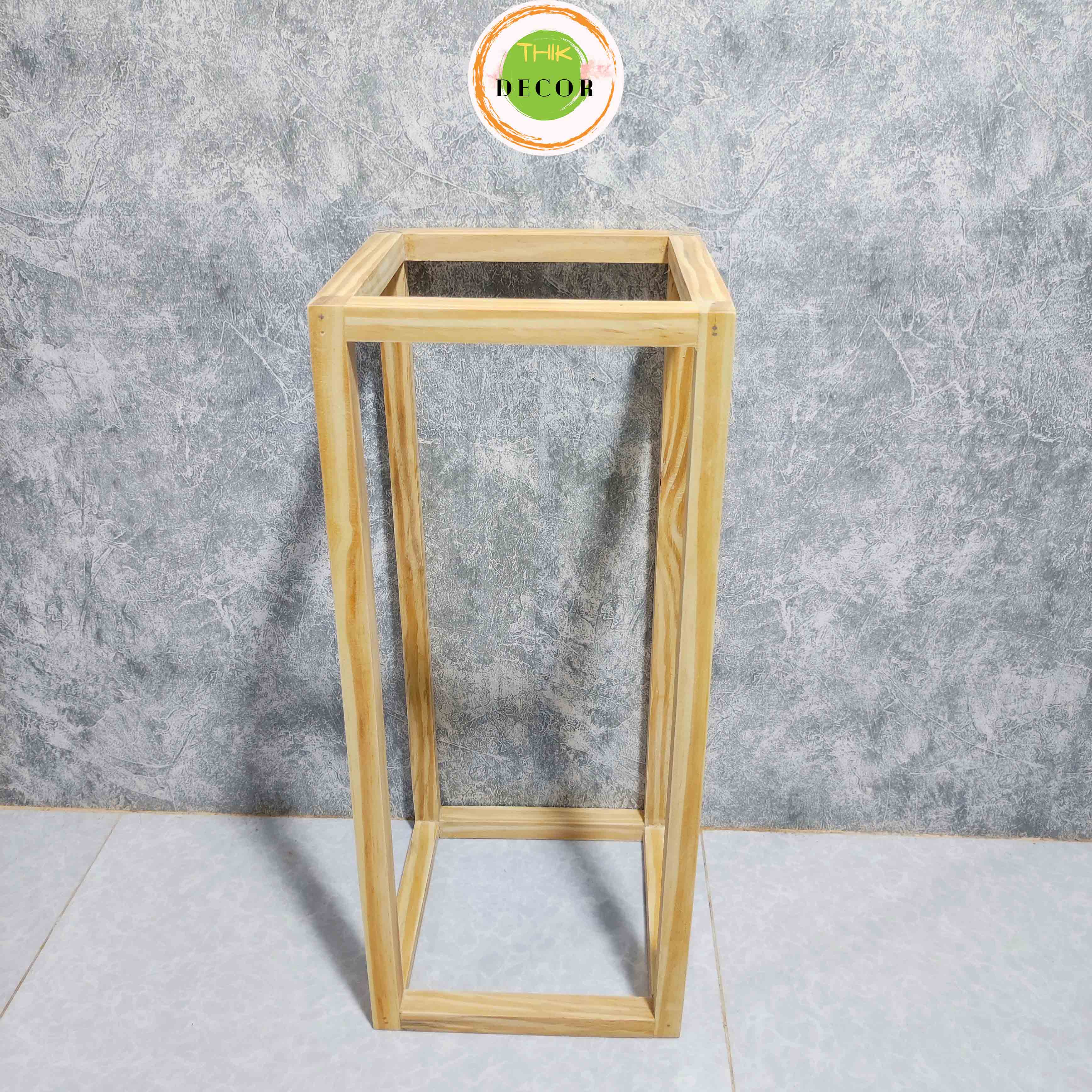 Kệ để cây cảnh chậu hoa Thik Decor, kệ gỗ để cây cảnh, bonsai trong nhà, phòng khách, ban công bằng gỗ thông tự nhiên