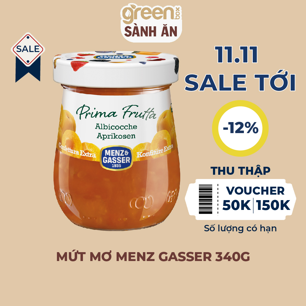 Mứt mơ Menz Gasser nhập khẩu Ý hũ 340g