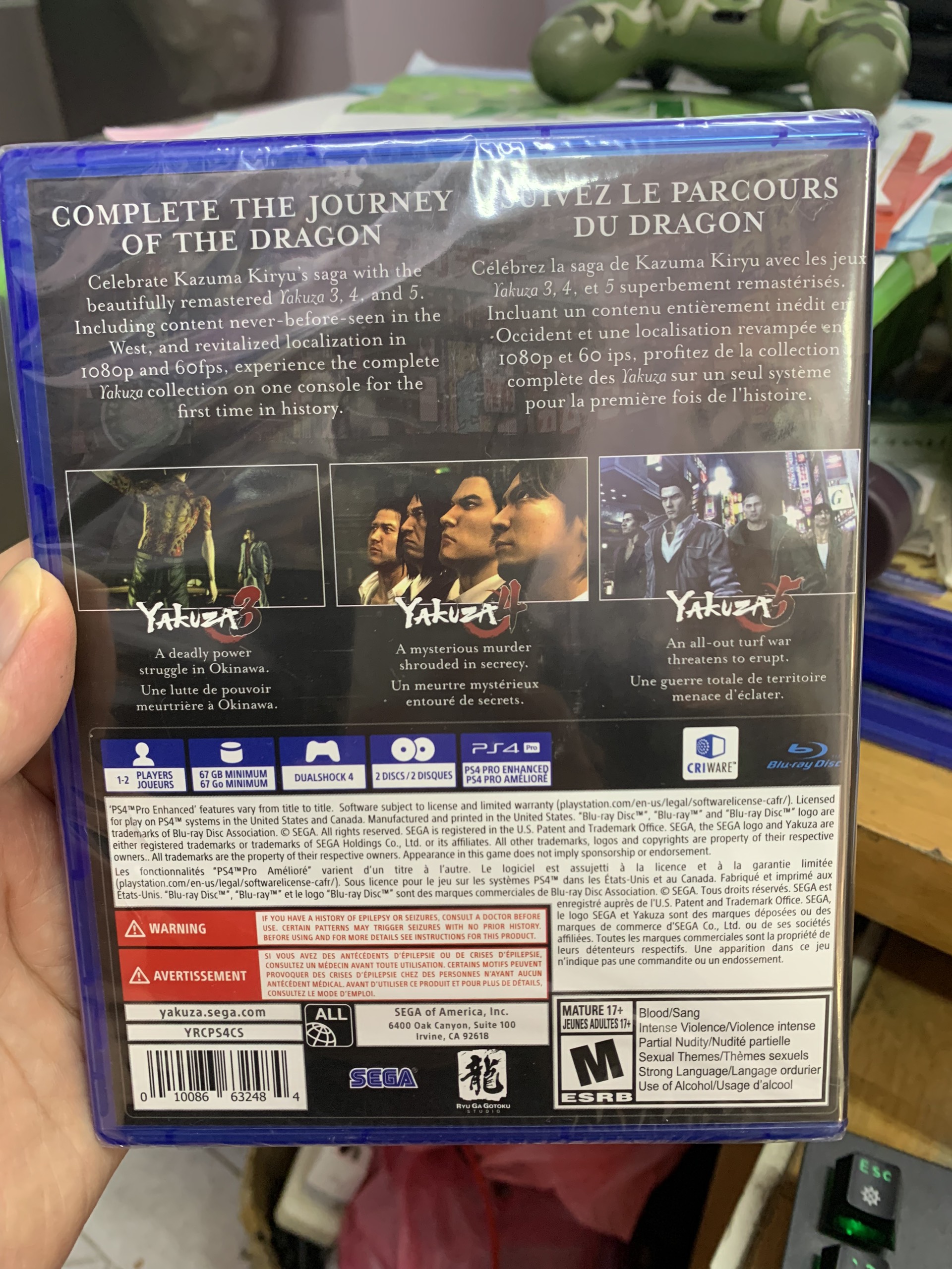 Đĩa Game Ps4 The Yakuza Remastered Collection