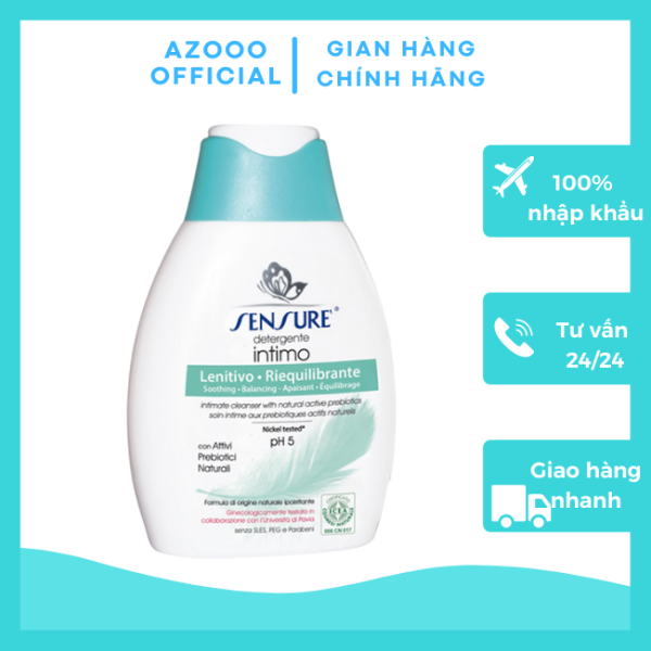 [AZOOO] Dung dịch vệ sinh phụ nữ chiết xuất tự nhiên Sensuré Detergente Intimo nhập khẩu chính hãng Ý cao cấp
