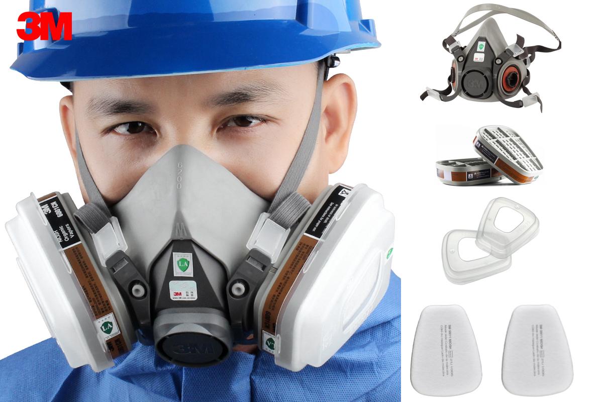 Khẩu trang kiêm Mặt Nạ Nửa Mặt 2 in 1  3M 6200 Hoặc 3M 6100 7 Trong 1 Phin lọc 6001CN hoặc 6003 than hoạt tính tự nhiên, khử độc tố cực mạnh, Phù Hợp Với Các Công Việc Phun Sơn Bảo Vệ Hệ Hô Hấp Phòng Độc, Khói Đám Cháy, Nông Nghiệp Phun Trừ Sâu