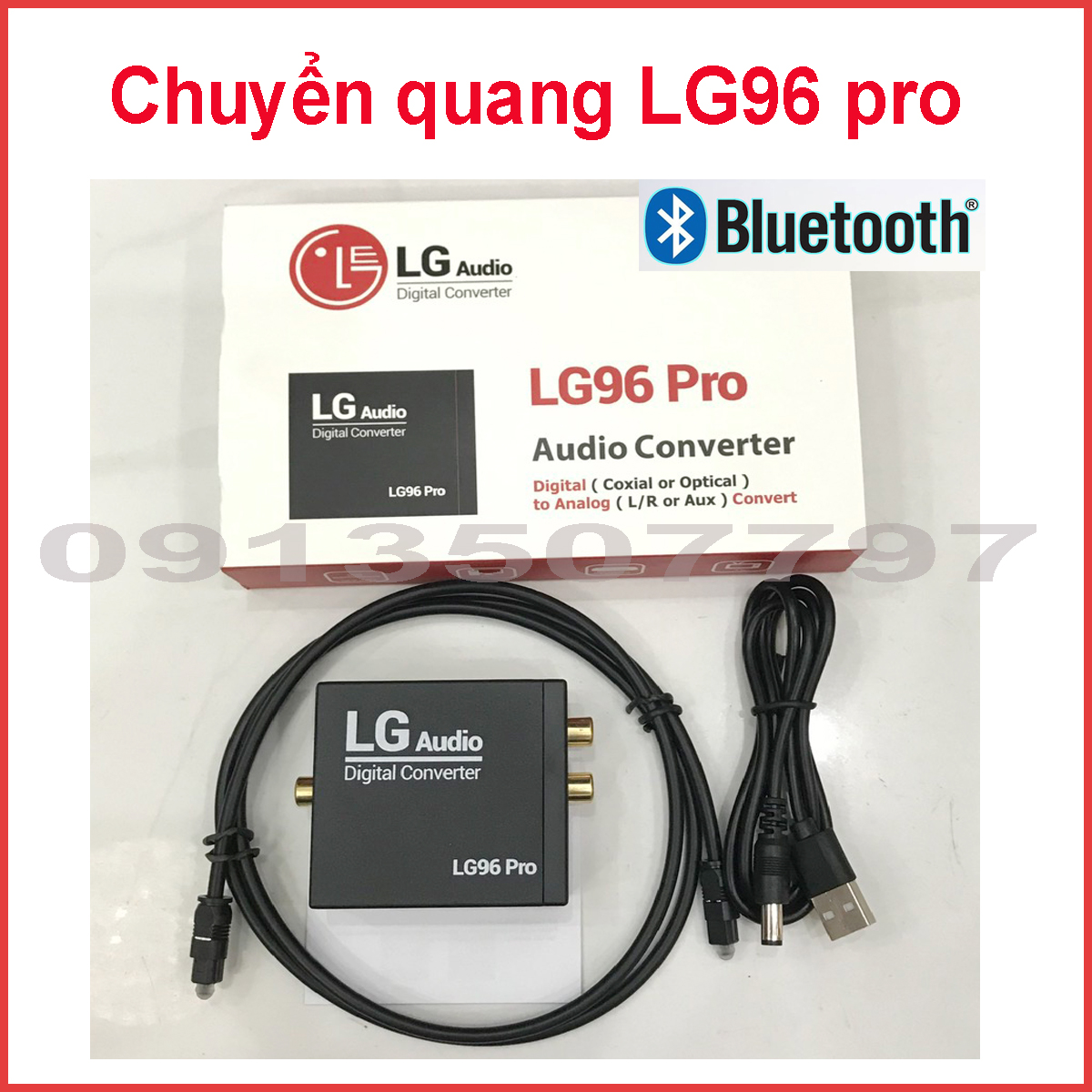 Bộ chuyển đổi âm thanh quang Digital sang Analog LG96 Pro có tính năng Bluetooth