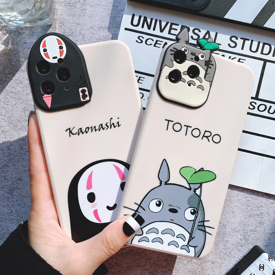 Ốp Lưng Silicon Màu Bảo Vệ CAMERA Kaonashi x Totoro