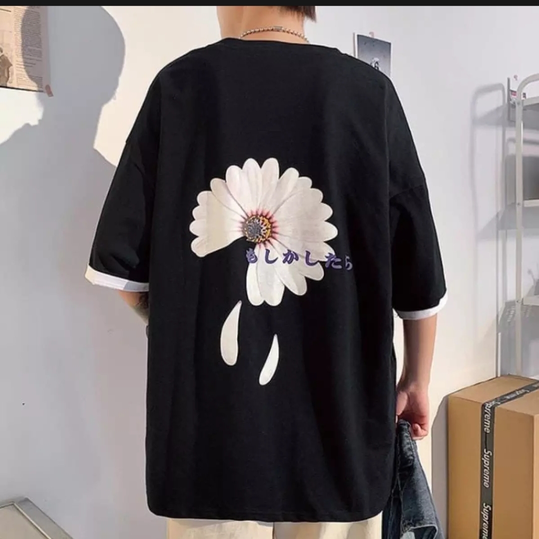 [HCM]Áo Thun Nam Nữ Form Rộng Hàn Quốc In Hình Cánh Hoa Rơi Độc Đẹp Vải Dày Mịn Thoáng Mát Thiết Kế Thời Trang Kiểu Dáng Năng Động Trẻ Trung ( đen )