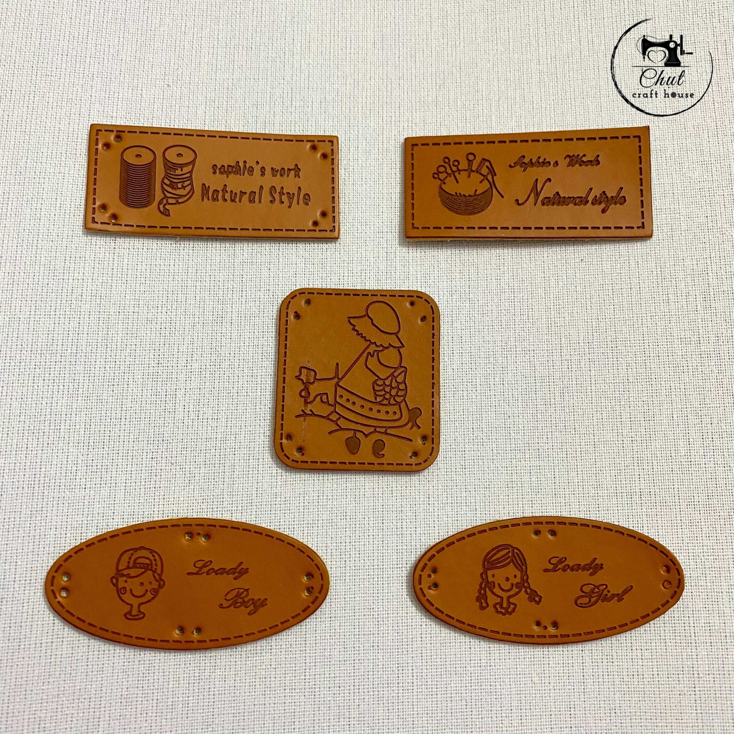 Set 5 chiếc Mác da handmade gắn túi ví handmade