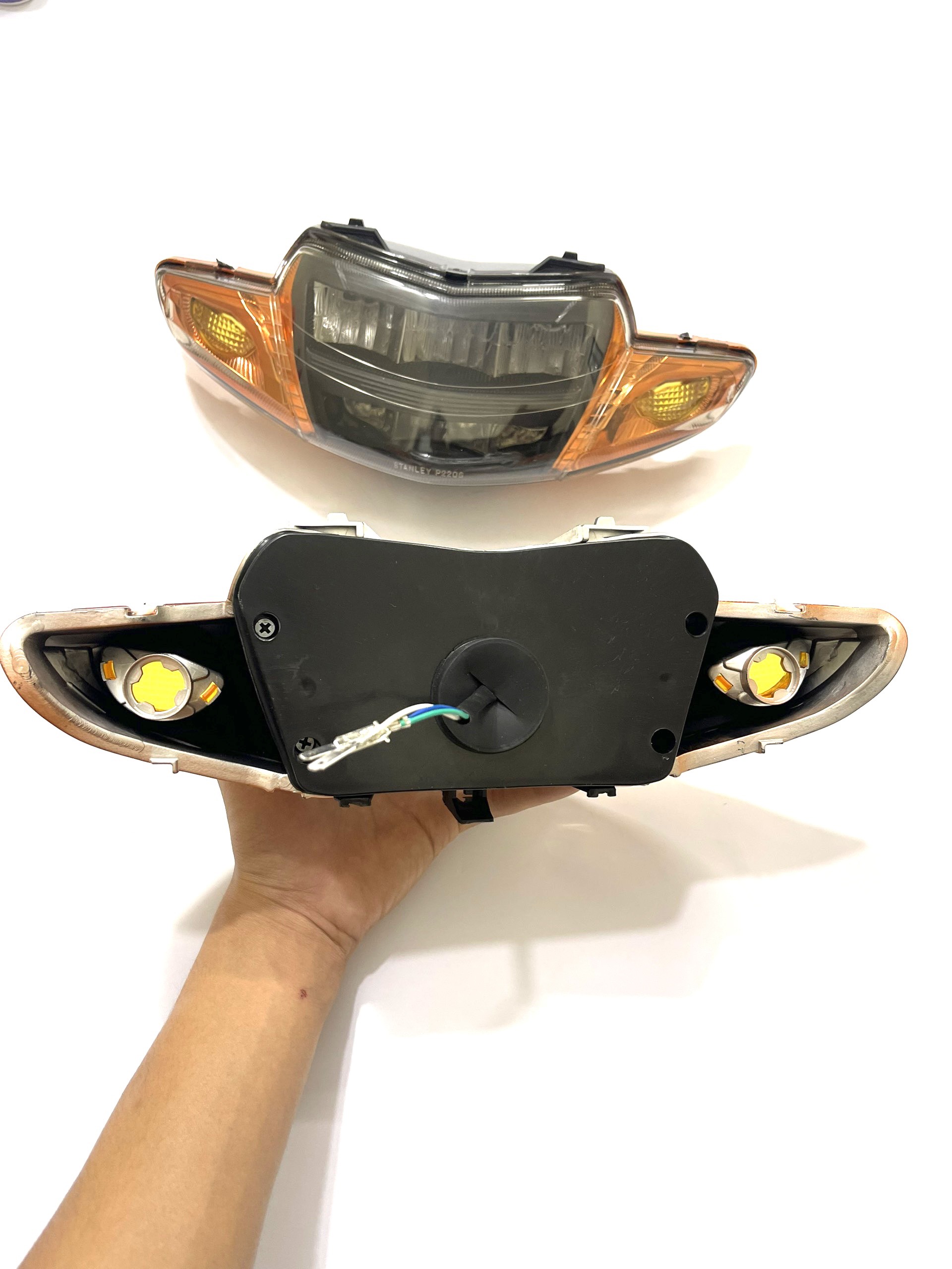 Choá đầu đèn pha led  2 tầng xe Wave nhỏ zx alpha