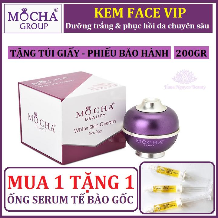 KEM FACE VIP MOCHA dưỡng trắng da chuyên sâu - MUA 1 TẶNG 1 ỐNG SERUM TẾ BÀO GỐC MOCHA