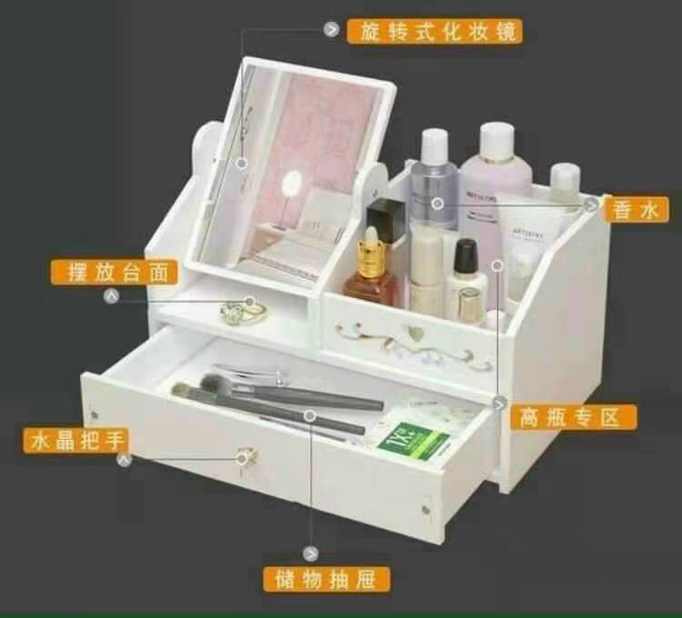 kệ để đồ trang điểm mini gương vuông