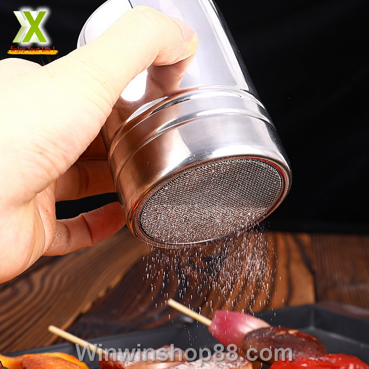 [HCM]Lọ rắc bột ca cao matcha chất liệu inox