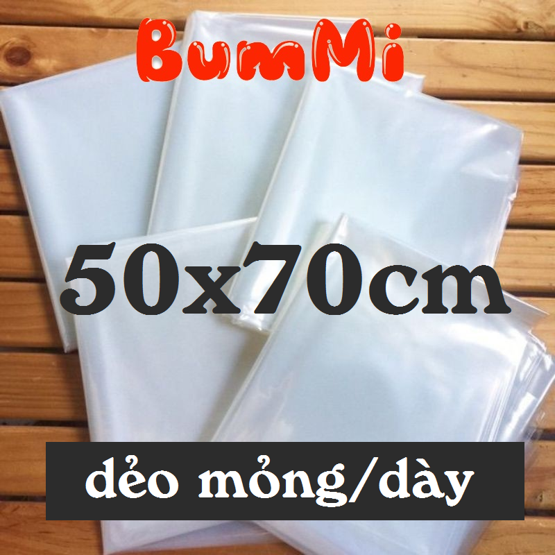 Hcm 500g-1kg túi ni lông không quai 50x70cm 1 cái, 0.5kg 1kg túi pe size lớn
