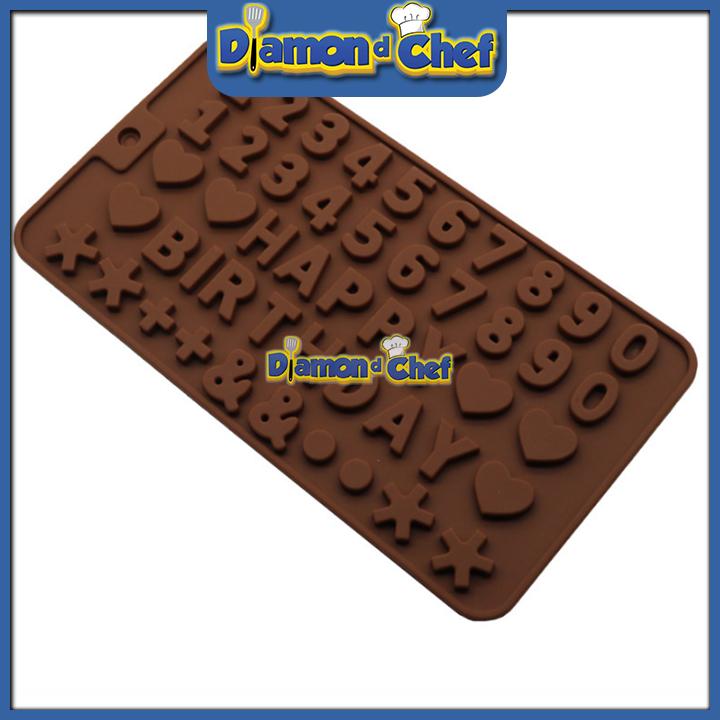 Khuôn silicon chữ Happy Birthday và số học