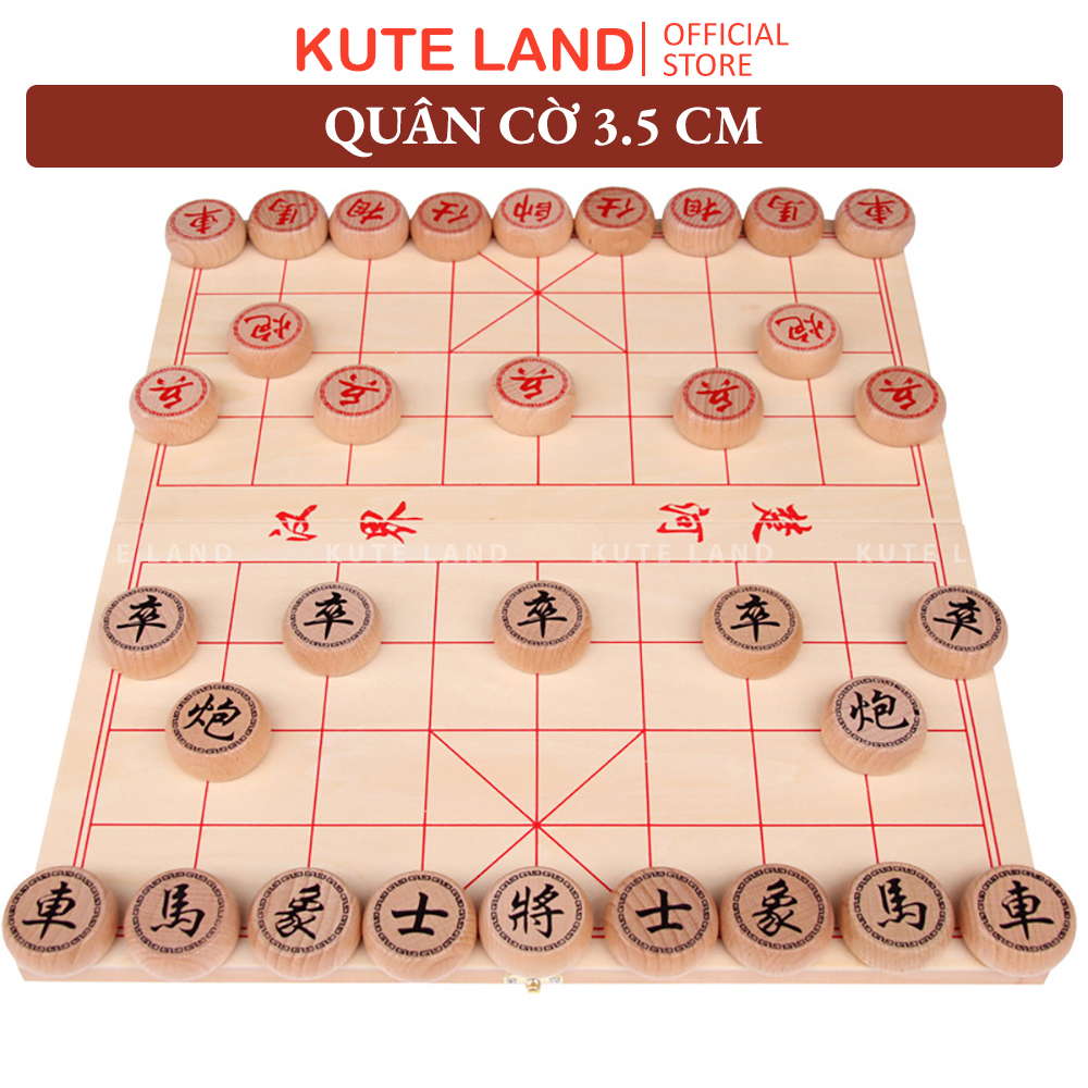Bộ cờ tướng gỗ cao cấp bàn cờ 40 x 35 cm kiêm hộp đựng cờ – chọn size quân chính hãng