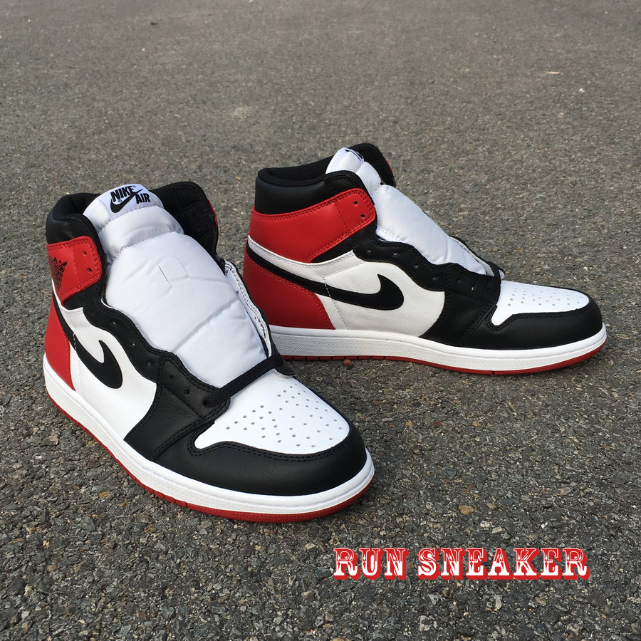 Giầy thể thao Air Jordan 1 High Black Toe đỏ trắng thời trang nam nữ