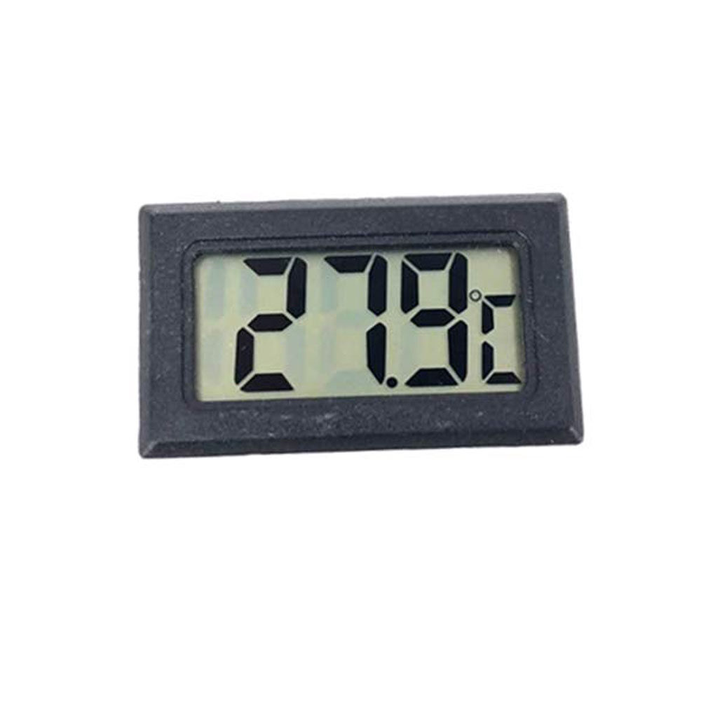 Ziqqucu  Embedded Digital Thermometer with Built-in Probe and LR44 Battery Black Rectangular Thermometer Hygrometer Aquarium Temperature Humidity Meter