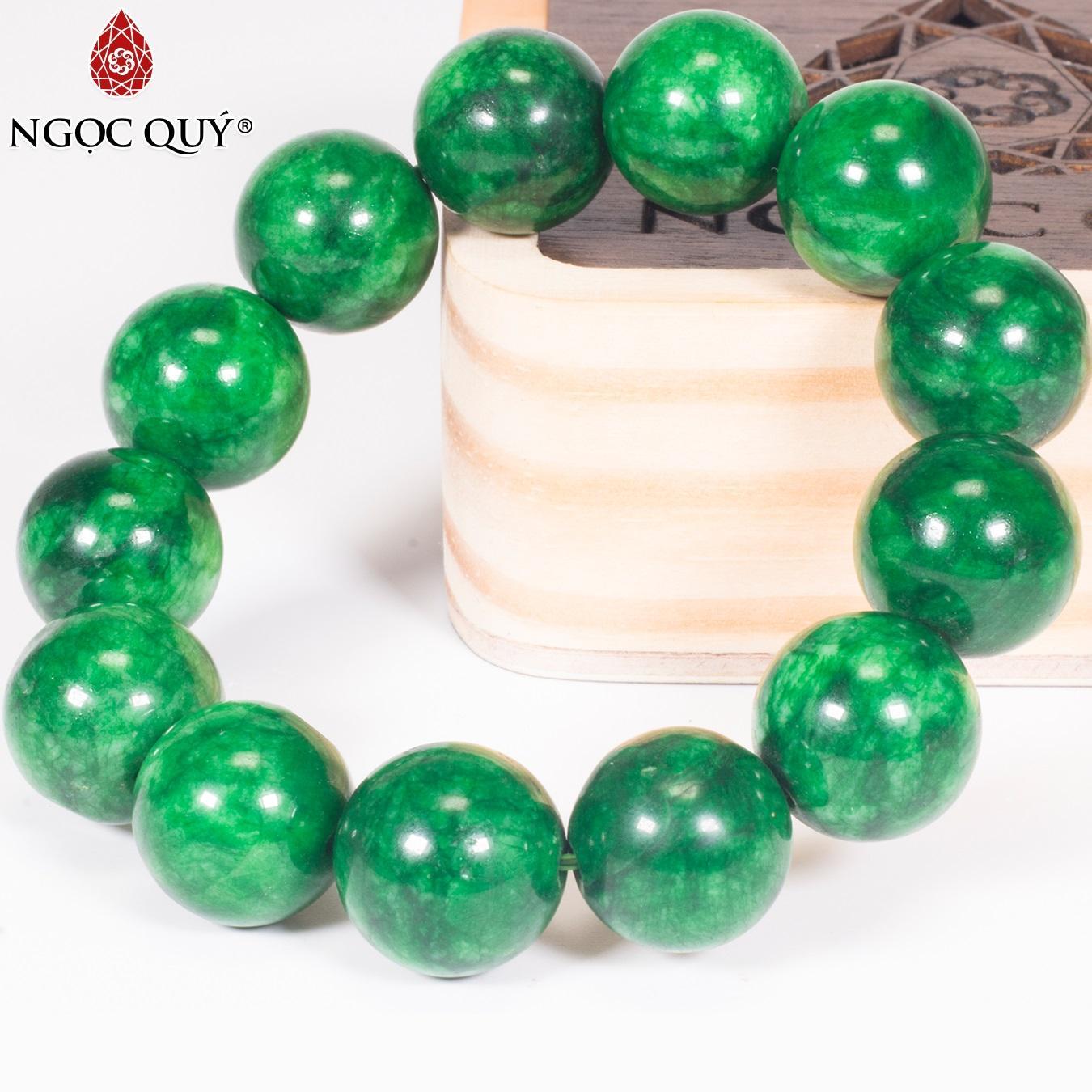Vòng tay đá cẩm thạch sơn thủy 16mm mệnh hỏamộc - Ngọc Quý Gemstones