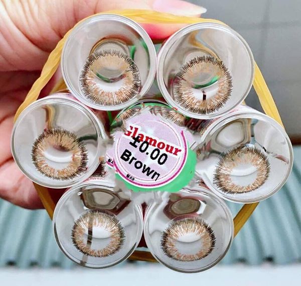 Lens - Kính áp tròng nâu tây  (tặng kèm khay đựng)