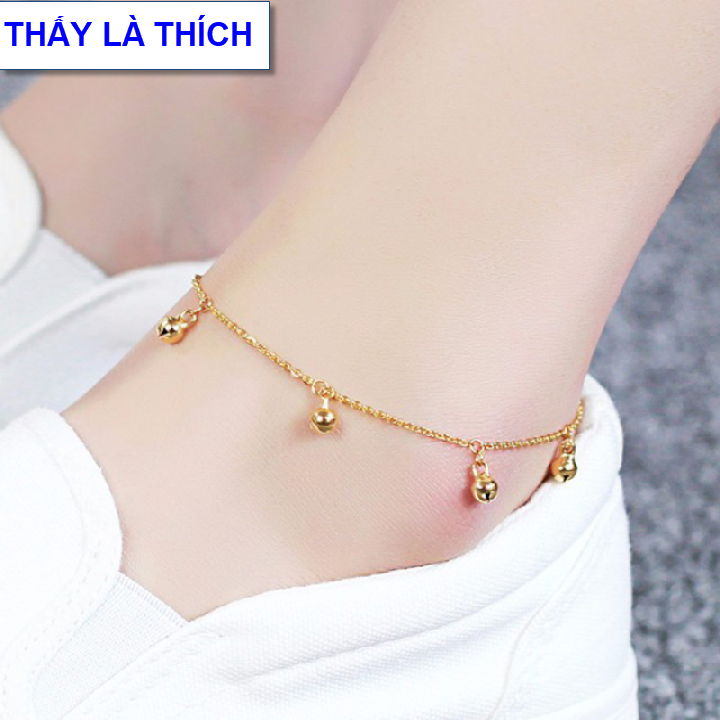 Lắc chân nữ inox Thấy Là Thích kiểu chuông tòn ten đáng yêu - Cam kết 1 đổi 1 nếu hoen , gỉ sét