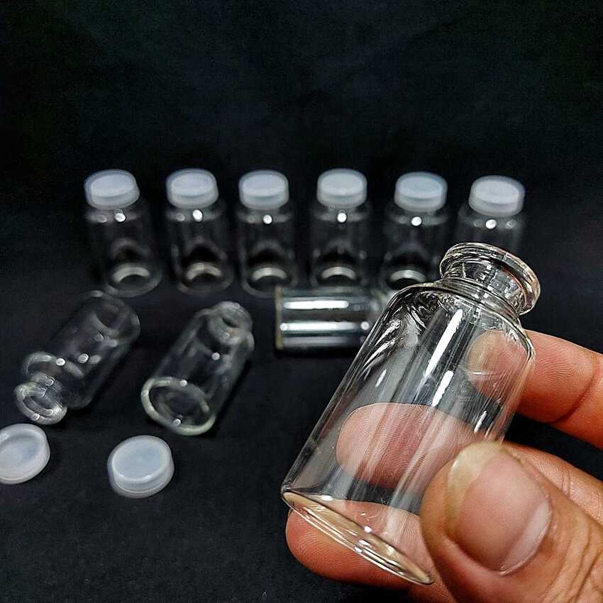 Chai Thủy Tinh Nhỏ 20ML (combo 5 cái) trụ tròn nắp nhựa trắng – Lọ Đựng Tinh Dầu – Lọ Thủy Tinh Nhỏ - Chai Thủy Tinh 20ML - Lọ Thủy Tinh 20ML