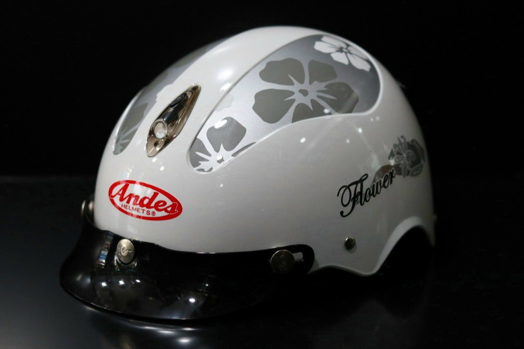 Mũ Bảo Hiểm ANDES 108 TEM /Lòng Nón Tháo Giặt (MÀU TRẮNG )