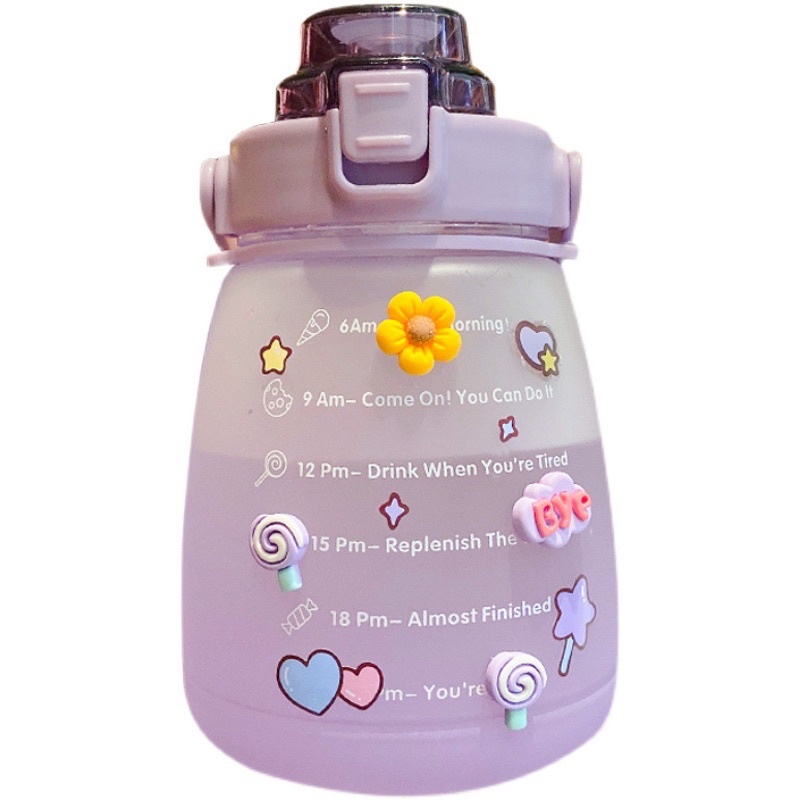 Bình Nước 1400ml,1L Cao Cấp. Bình Nước cute, có vạch chia