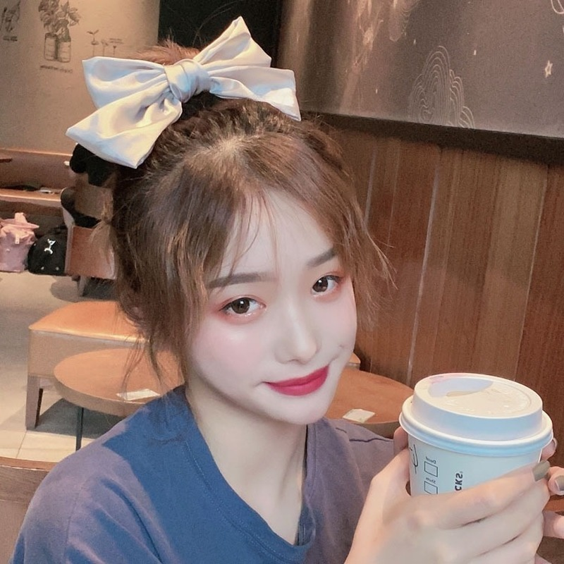 Nơ kẹp tóc lụa satin lolita bản to Monie
