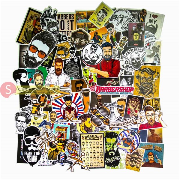 [HCM]Set 100 sticker hình dán - Barber hớt tóc